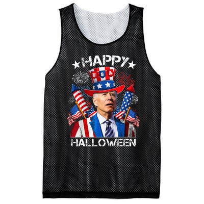 Funny Joe Biden 4th Of July Happy Halloween Firework Mesh Reversible Basketball Jersey Tank