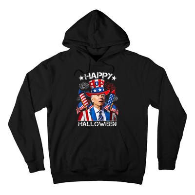 Funny Joe Biden 4th Of July Happy Halloween Firework Tall Hoodie