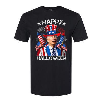 Funny Joe Biden 4th Of July Happy Halloween Firework Softstyle® CVC T-Shirt