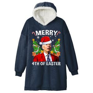 Funny Joe Biden Christmas Santa Hat Merry 4th Of Easter Xmas Hooded Wearable Blanket