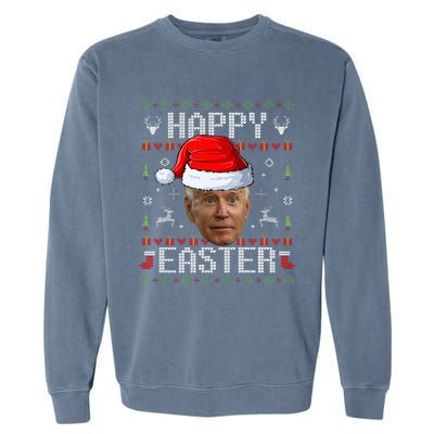 Funny Joe Biden Happy Easter Funny Ugly Christmas Sweater  Garment-Dyed Sweatshirt