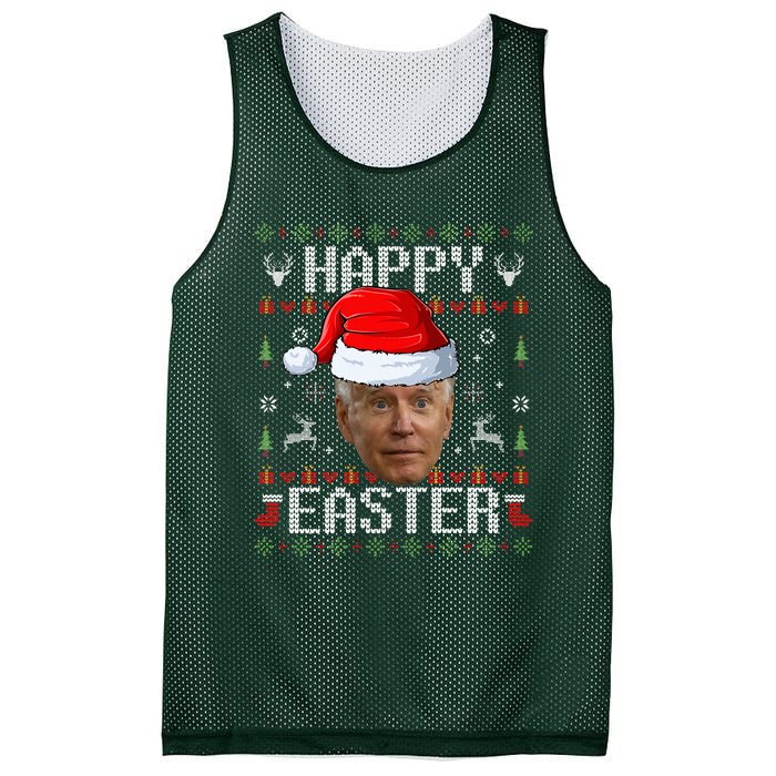 Funny Joe Biden Happy Easter Funny Ugly Christmas Sweater  Mesh Reversible Basketball Jersey Tank