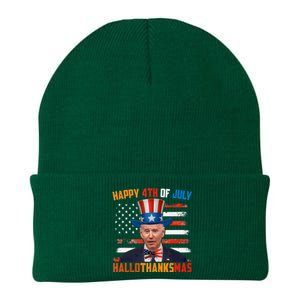 Funny Joe Biden Happy 4th Of July Hallothanksmas Holidays Knit Cap Winter Beanie