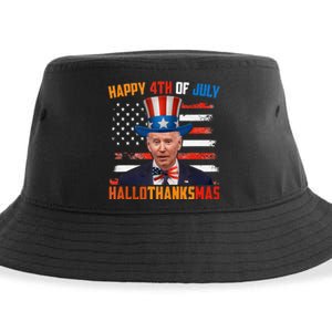 Funny Joe Biden Happy 4th Of July Hallothanksmas Holidays Sustainable Bucket Hat