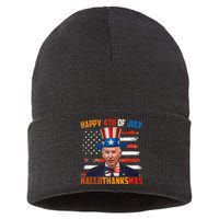 Funny Joe Biden Happy 4th Of July Hallothanksmas Holidays Sustainable Knit Beanie