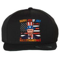 Funny Joe Biden Happy 4th Of July Hallothanksmas Holidays Wool Snapback Cap