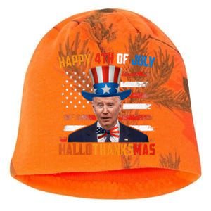 Funny Joe Biden Happy 4th Of July Hallothanksmas Holidays Kati - Camo Knit Beanie