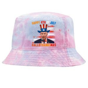 Funny Joe Biden Happy 4th Of July Hallothanksmas Holidays Tie-Dyed Bucket Hat