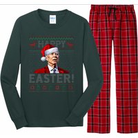 Funny Joe Biden Happy Easter Ugly Christmas Sweater Long Sleeve Pajama Set