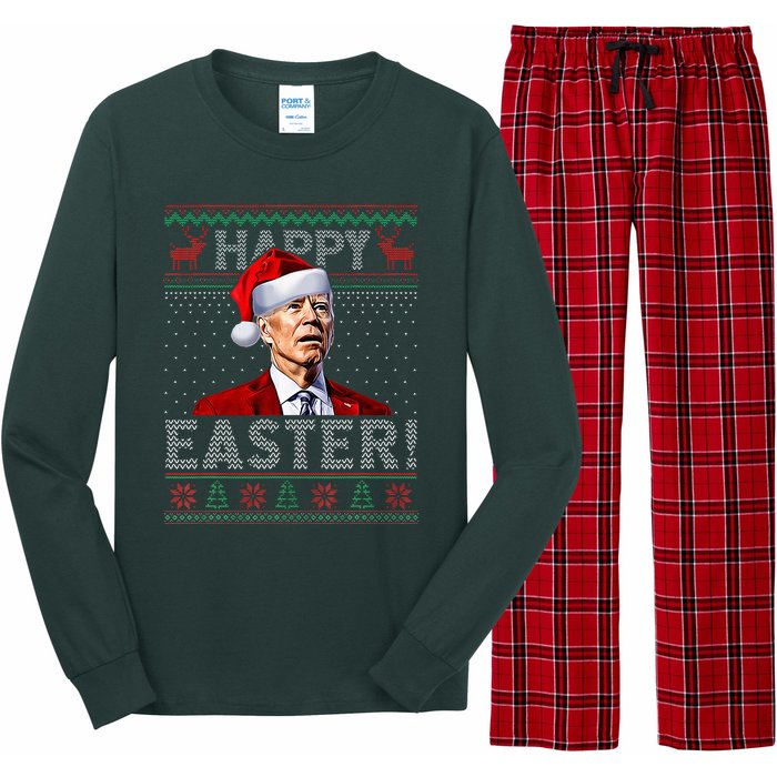 Funny Joe Biden Happy Easter Ugly Christmas Sweater Long Sleeve Pajama Set