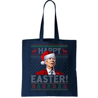 Funny Joe Biden Happy Easter Ugly Christmas Sweater Tote Bag