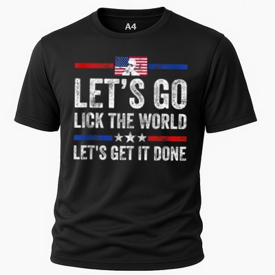 Funny Joe Biden Lets Go Lick The World Lets Get It Done Performance Shirt