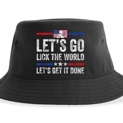 Funny Joe Biden Lets Go Lick The World Lets Get It Done Sustainable Bucket Hat