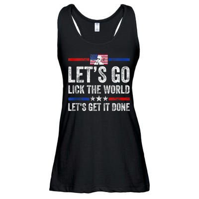 Funny Joe Biden Lets Go Lick The World Lets Get It Done Ladies Essential Flowy Tank