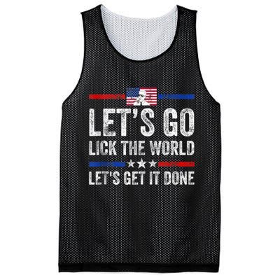 Funny Joe Biden Lets Go Lick The World Lets Get It Done Mesh Reversible Basketball Jersey Tank