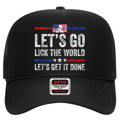 Funny Joe Biden Lets Go Lick The World Lets Get It Done Trucker Hat