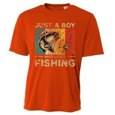 Fishing Jokes Boy Fisherman Bass Fish Cooling Performance Crew T-Shirt