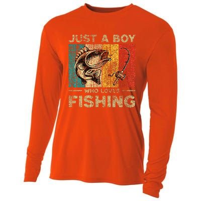 Fishing Jokes Boy Fisherman Bass Fish Cooling Performance Long Sleeve Crew