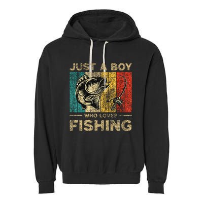 Fishing Jokes Boy Fisherman Bass Fish Garment-Dyed Fleece Hoodie