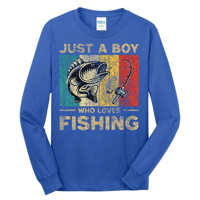 Fishing Jokes Boy Fisherman Bass Fish Tall Long Sleeve T-Shirt