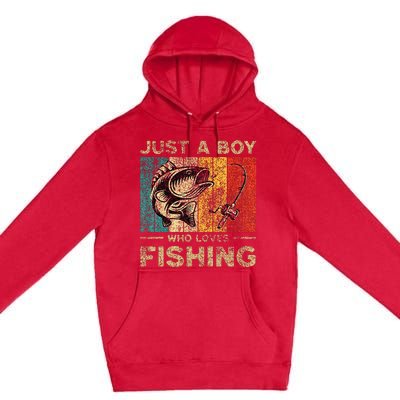 Fishing Jokes Boy Fisherman Bass Fish Premium Pullover Hoodie