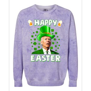 Funny Joe Biden Happy Easter Confused St Patricks Day Colorblast Crewneck Sweatshirt