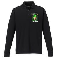 Funny Joe Biden Happy Easter Confused St Patricks Day Performance Long Sleeve Polo