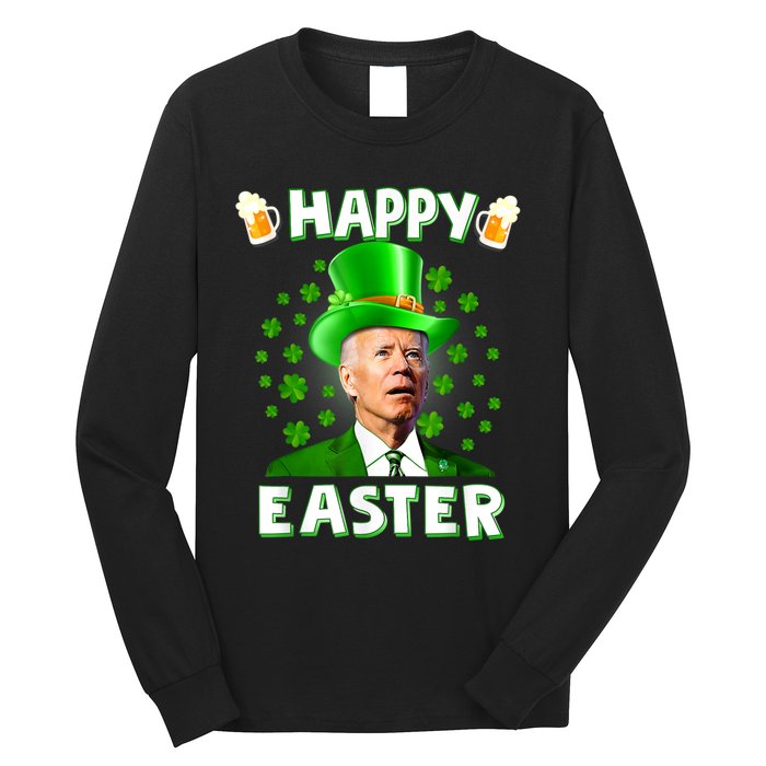 Funny Joe Biden Happy Easter Confused St Patricks Day Long Sleeve Shirt