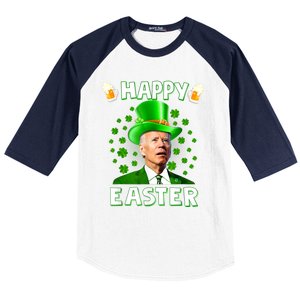 Funny Joe Biden Happy Easter Confused St Patricks Day Baseball Sleeve Shirt