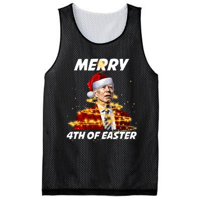 Funny Joe Biden Christmas Santa Hat Merry 4th Of Easter Xmas Mesh Reversible Basketball Jersey Tank