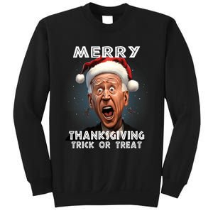 Funny Joe Biden Santa Hat Merry Thanksgiving Christmas Sweatshirt