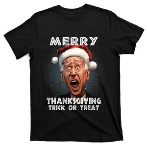 Funny Joe Biden Santa Hat Merry Thanksgiving Christmas T-Shirt