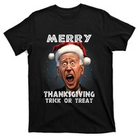 Funny Joe Biden Santa Hat Merry Thanksgiving Christmas T-Shirt