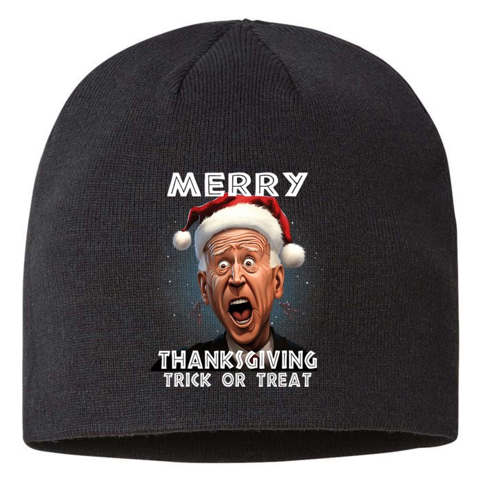 Funny Joe Biden Santa Hat Merry Thanksgiving Christmas Sustainable Beanie