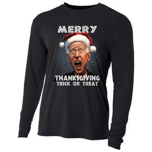 Funny Joe Biden Santa Hat Merry Thanksgiving Christmas Cooling Performance Long Sleeve Crew