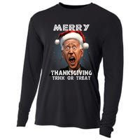 Funny Joe Biden Santa Hat Merry Thanksgiving Christmas Cooling Performance Long Sleeve Crew