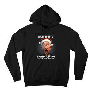 Funny Joe Biden Santa Hat Merry Thanksgiving Christmas Tall Hoodie