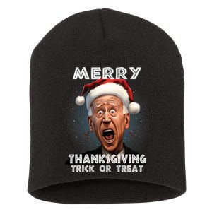 Funny Joe Biden Santa Hat Merry Thanksgiving Christmas Short Acrylic Beanie