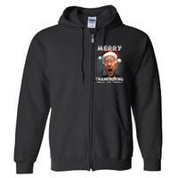 Funny Joe Biden Santa Hat Merry Thanksgiving Christmas Full Zip Hoodie