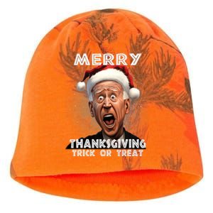 Funny Joe Biden Santa Hat Merry Thanksgiving Christmas Kati - Camo Knit Beanie