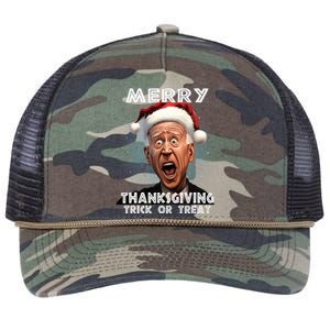 Funny Joe Biden Santa Hat Merry Thanksgiving Christmas Retro Rope Trucker Hat Cap