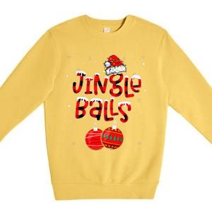 Funny Jingle Balls Tinsel Tits Matching Christmas Couples Premium Crewneck Sweatshirt