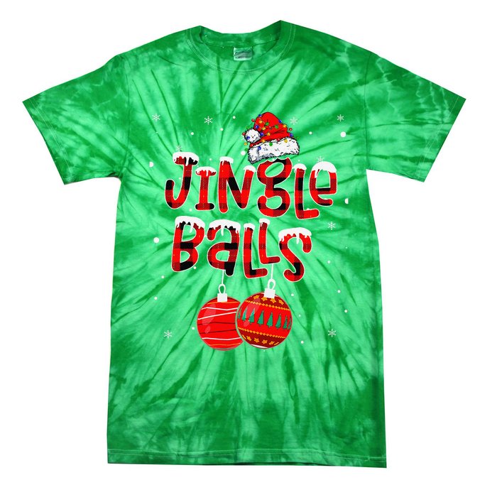 Funny Jingle Balls Tinsel Tits Matching Christmas Couples Tie-Dye T-Shirt