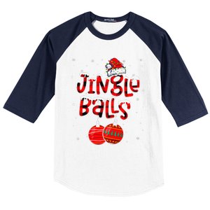 Funny Jingle Balls Tinsel Tits Matching Christmas Couples Baseball Sleeve Shirt