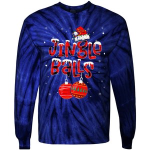 Funny Jingle Balls Tinsel Tits Matching Christmas Couples Tie-Dye Long Sleeve Shirt