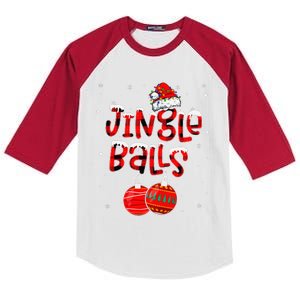 Funny Jingle Balls Tinsel Tits Matching Christmas Couples Kids Colorblock Raglan Jersey