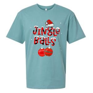 Funny Jingle Balls Tinsel Tits Matching Christmas Couples Sueded Cloud Jersey T-Shirt