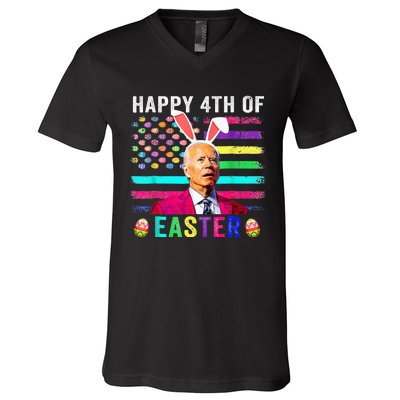 Funny Joe Biden Confused Merry 4th Of Easter Day V-Neck T-Shirt