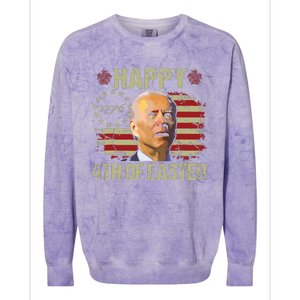 Fun Joe Biden 4th Of July Happy 4th Of Easter Us Flag Colorblast Crewneck Sweatshirt