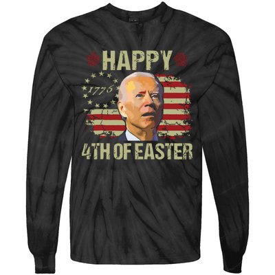 Fun Joe Biden 4th Of July Happy 4th Of Easter Us Flag Tie-Dye Long Sleeve Shirt